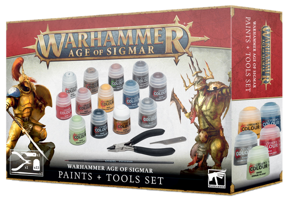 WARHAMMER AGE OF SIGMAR PAINTS + TOOLS SET