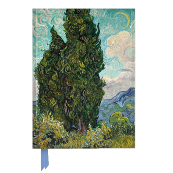 VINCENT VAN GOGH'S CYPRESSES FOILED A5 RULED JOURNAL