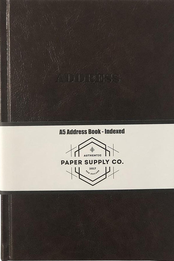 A5 VINTAGE BROWN INDEXED ADDRESS BOOK