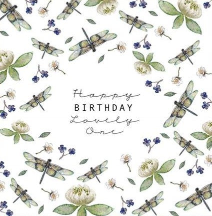 BIRTHDAY CARD LOVELY ONE DRAGONFLIES