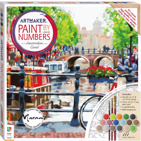 ARTMAKER PAINT BY NUMBERS - AMSTERDAM CANAL 30X30CM