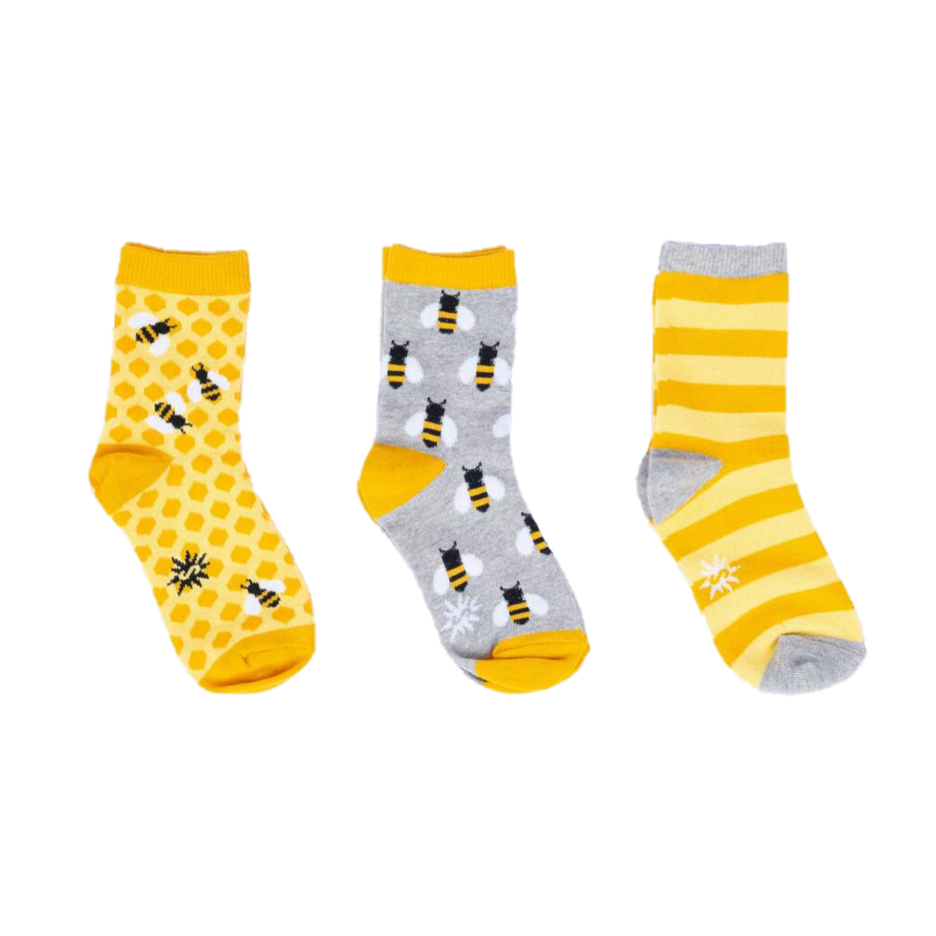 BEE'S KNEES JUNIOR CREW SOCKS 3 PACK