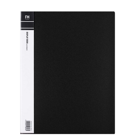FM VIVID CAT BLACK A4 20 POCKET DISPLAY BOOK