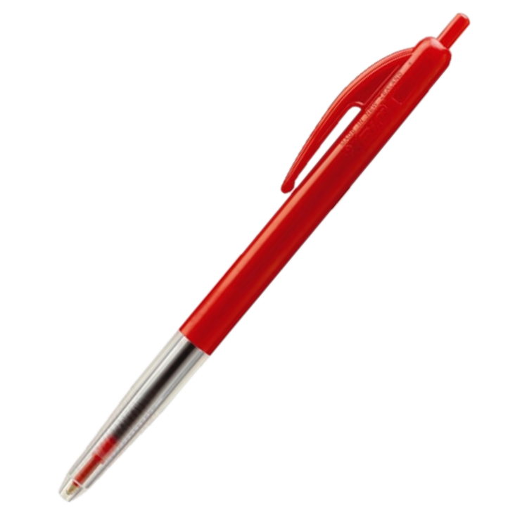BIC CLIC SINGLE 1.0MM MEDIUM RED BALLPOINT