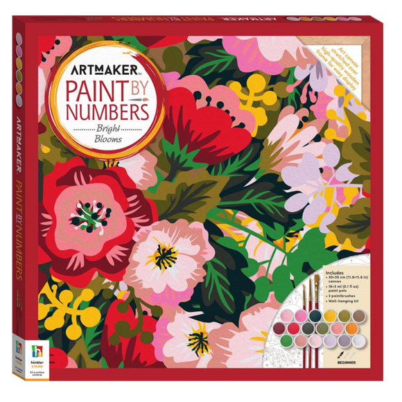 ARTMAKER PAINT BY NUMBERS - BRIGHT BLOOMS 30X30CM