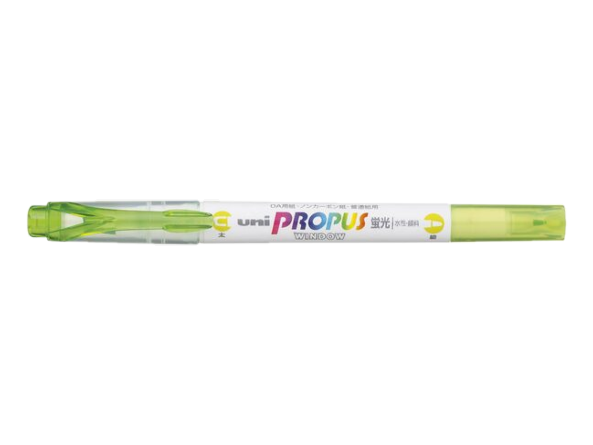 UNI PROPUS SOFT LIME DOUBLE-ENDED HIGHLIGHTER