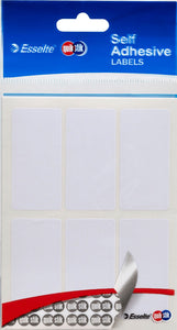 WHITE RECTANGLE LABELS 24X49MM PACK 36