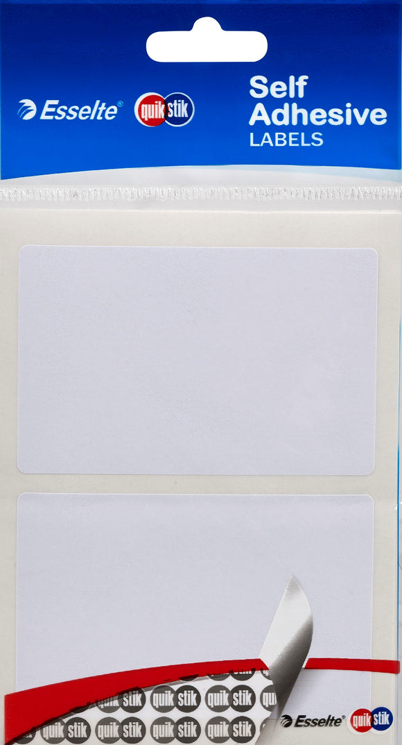 WHITE RECTANGLE LABELS 48X75MM PACK 12