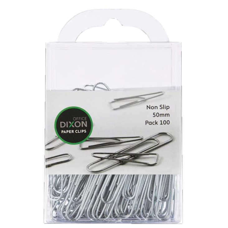 DIXON 50MM ROUND NON-SLIP PAPER CLIPS PACK 100