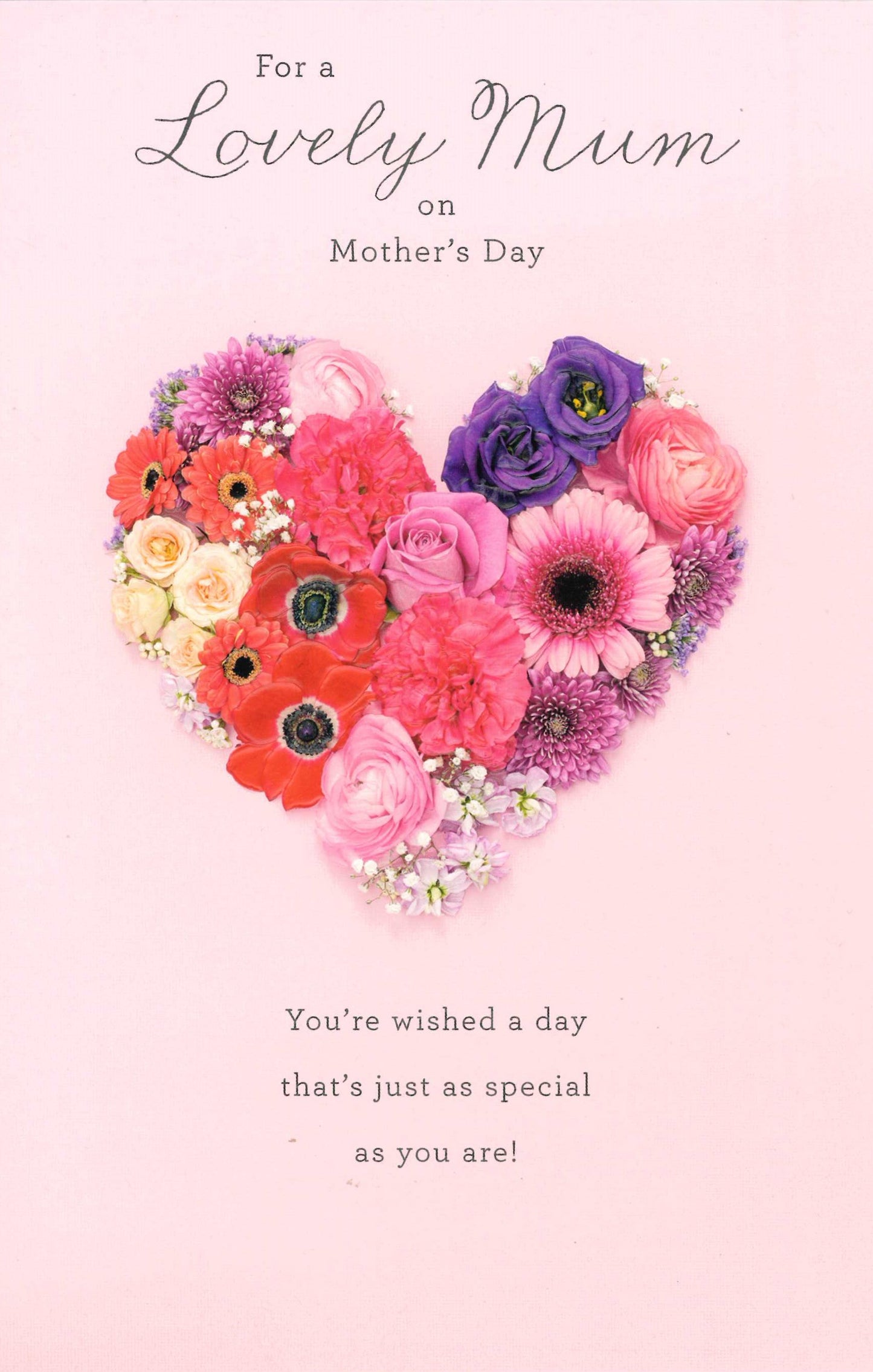 MOTHERS DAY CARD MUM HEART FLOWERS