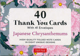 JAPANESE CHRYSANTHEMUMS 40 THANK YOU CARDS AND ENVELOPES