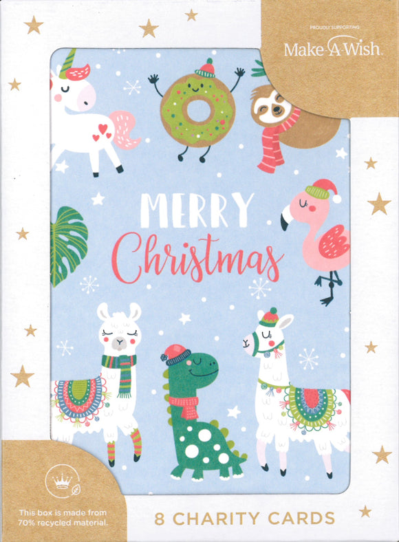 CHRISTMAS BOXED CARDS CUTE ANIMALS 8 PACK
