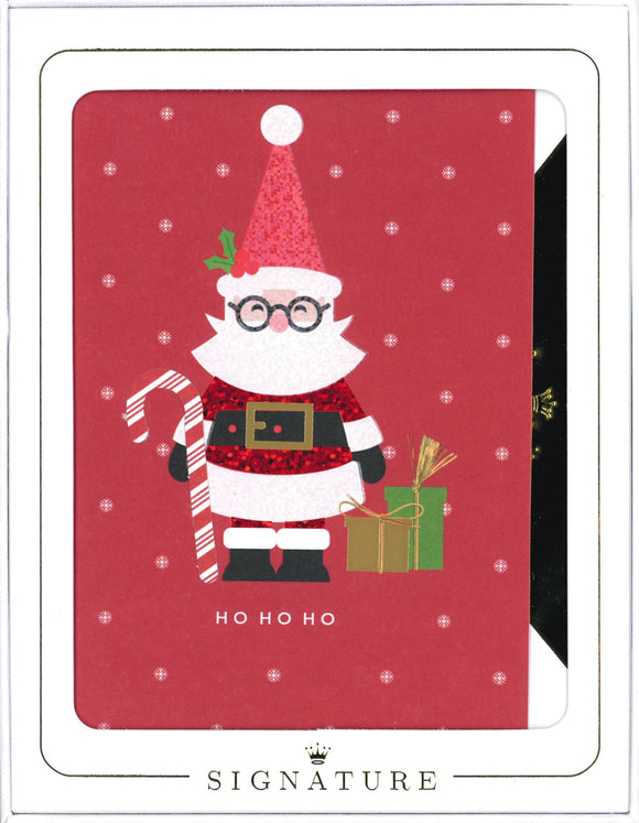 CHRISTMAS BOXED CARDS SANTA HO HO HO 8 PACK