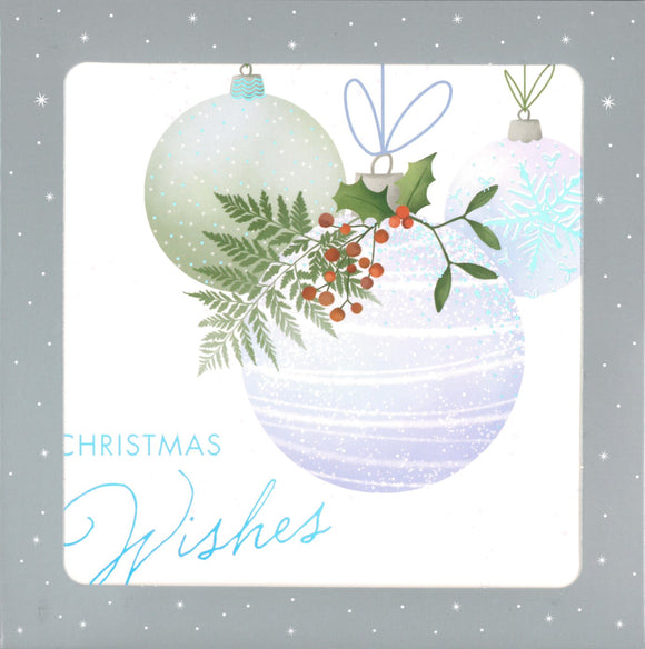 CHRISTMAS BOXED CARDS BAUBLES & TREE 10 PACK