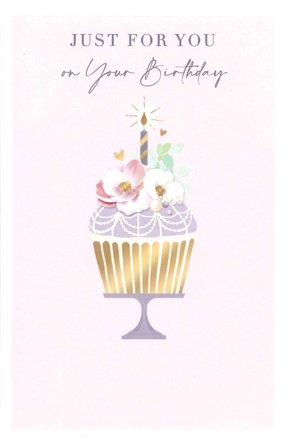 BIRTHDAY CARD CUPCAKE JUST FOR YOU