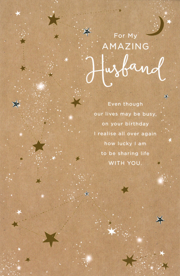 BIRTHDAY CARD HUSBAND STAR CONSTELLATIONS