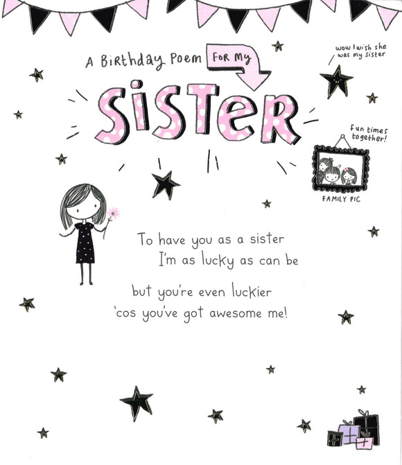 BIRTHDAY CARD BIRTHDAY POEM FOR MY SISTER