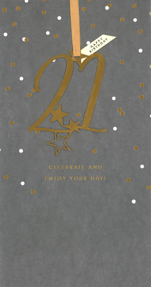BIRTHDAY CARD 21ST STARS