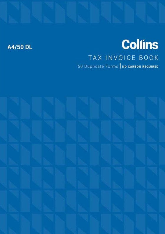A4/50 DL 50 DUPLICATE TAX INVOICE BOOK - NO CARBON REQUIRED