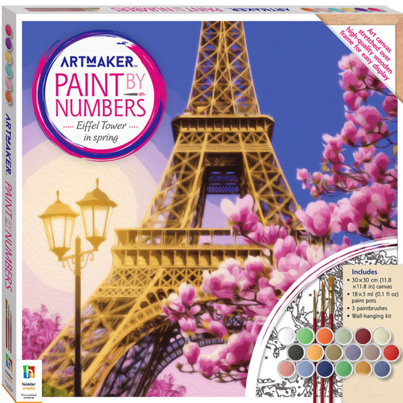 ARTMAKER PAINT BY NUMBERS - EIFFEL TOWER IN SPRING 30X30CM