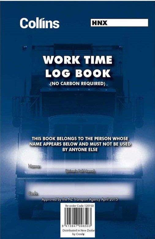 DRIVING HOURS WORK TIME LOGBOOK