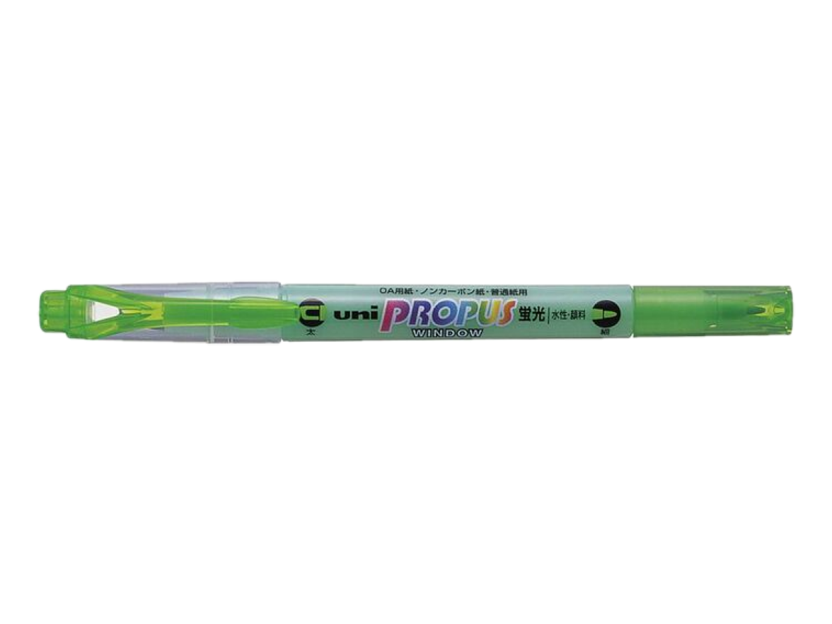 UNI PROPUS GREEN DOUBLE-ENDED HIGHLIGHTER