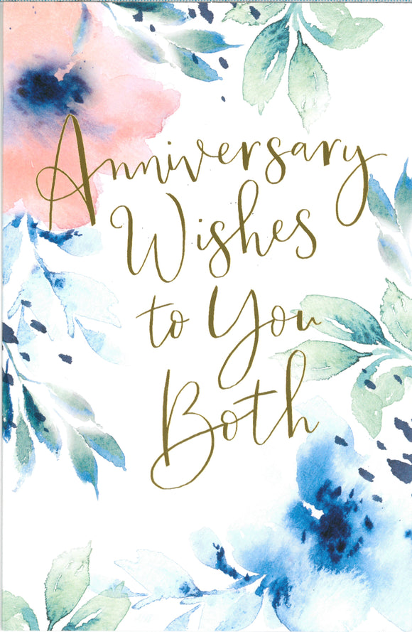 ANNIVERSARY CARD FLORAL ANNIVERSARY WISHES