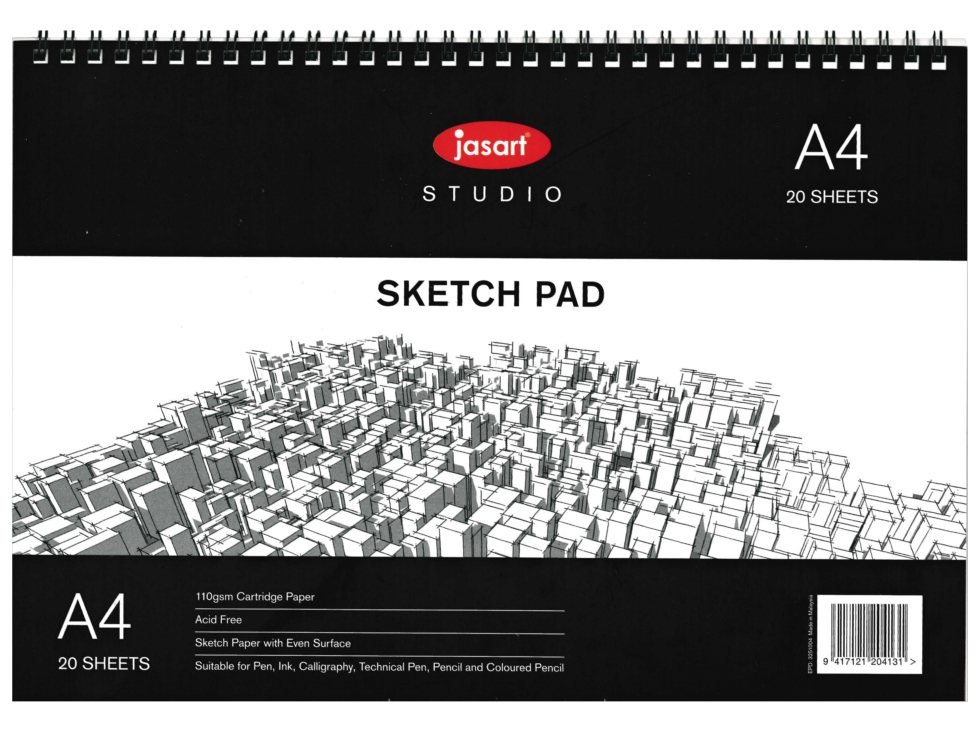 JASART A4 SPIRAL BOUND SKETCH PAD 20 SHEETS