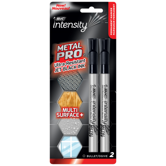 INTENSITY METAL PRO BLACK BULLET TIP MARKERS 2 PACK