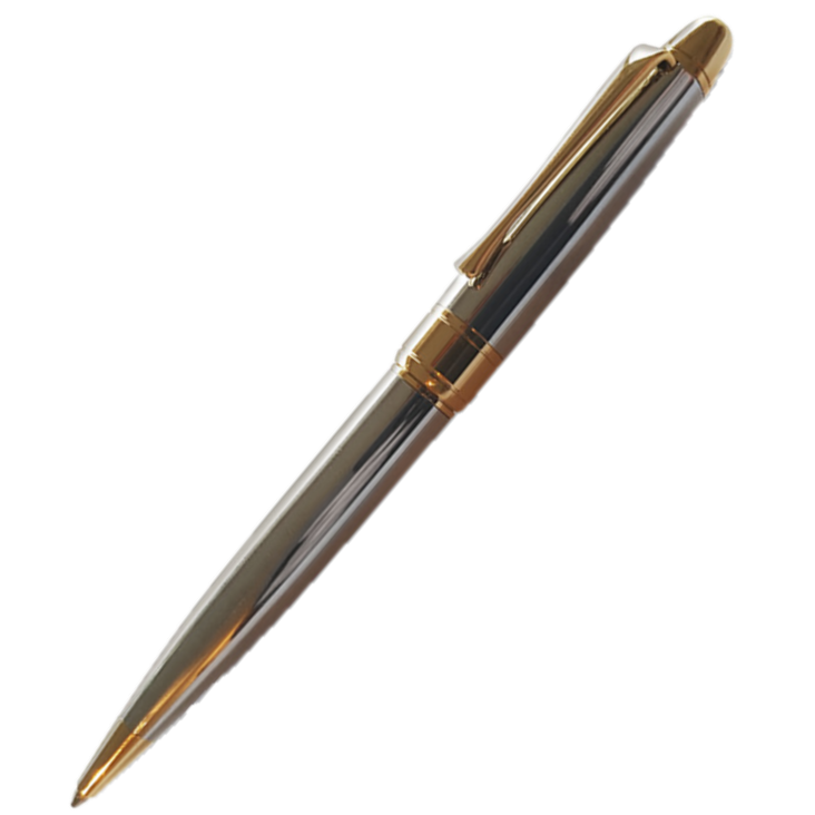 PIERRE CARDIN MONTFORT BALLPOINT SHINY CHROME WITH GOLD TRIM