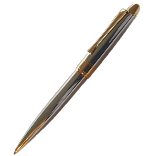 PIERRE CARDIN MONTFORT BALLPOINT SHINY CHROME WITH GOLD TRIM