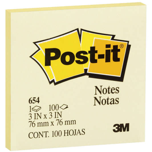 POST-IT NOTES ORIGINAL YELLOW 76X76MM