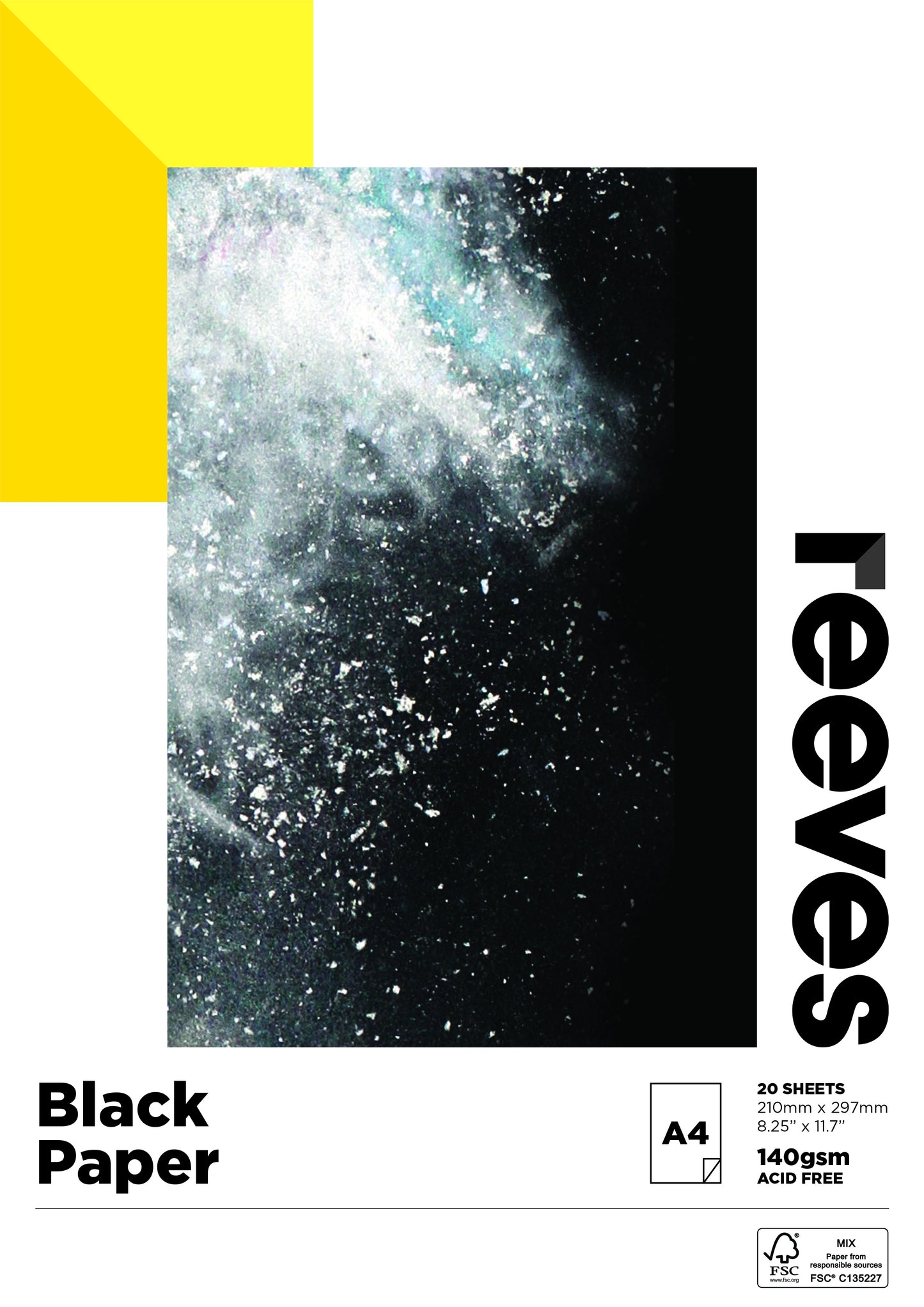 REEVES A4 BLACK PAPER SKETCH PAD 140GSM