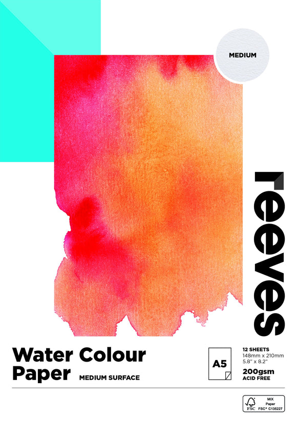 REEVES A5 WATERCOLOUR PAD 200GSM