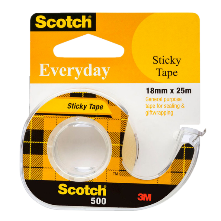 SCOTCH EVERYDAY STICKY TAPE ON DISPENSER 18MMX25M