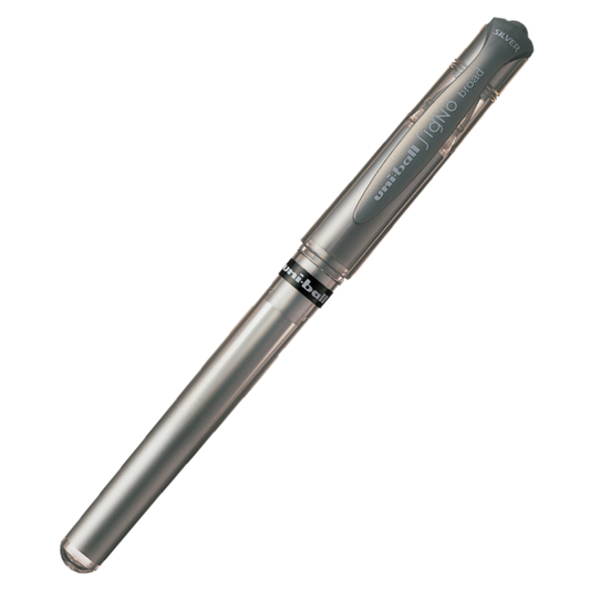 UNI SIGNO BROAD 1.0MM ROLLERBALL PEN METALLIC SILVER