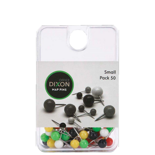 DIXON SMALL MAP PINS ASSORTED PACK 50