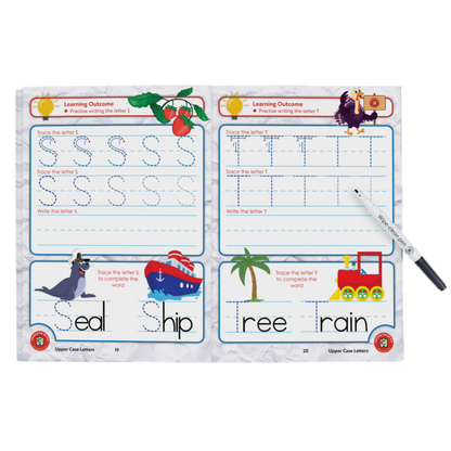 LCBF UPPER CASE LETTERS WIPE-CLEAN LEARNING BOOK