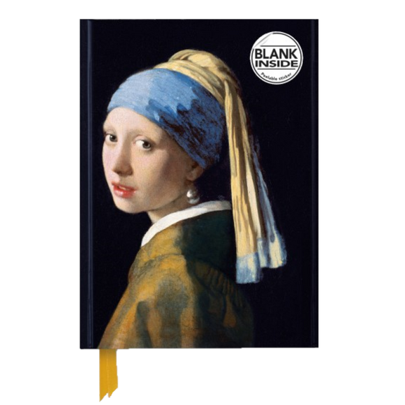 JOHANNES VERMEER'S GIRL WITH A PEARL EARRING FOILED A5 BLANK JOURNAL